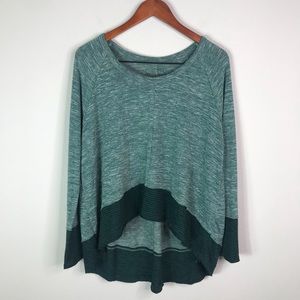 Free People Heather Green High Low Long Sleeve